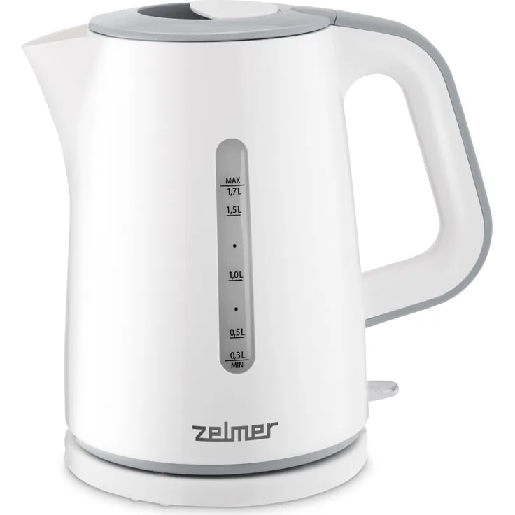 Zelmer ZCK7620S Wasserkocher, 1,7 Liter, Wasserstandsanzeige, Kunststoff, weiß