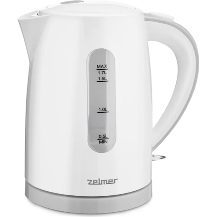 Zelmer ZCK7616S Wasserkocher, 1,7 L 2200 W, Wasserstandsanzeige, Überhitzungsschutz, Kunststoff, weiß