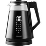 Concept THERMO SENS E RK4170 Wasserkocher, 1,7 Liter, 1700 Watt, Warmhaltefunktion, Kalkfilter, Temperaturanzeige, schwarz