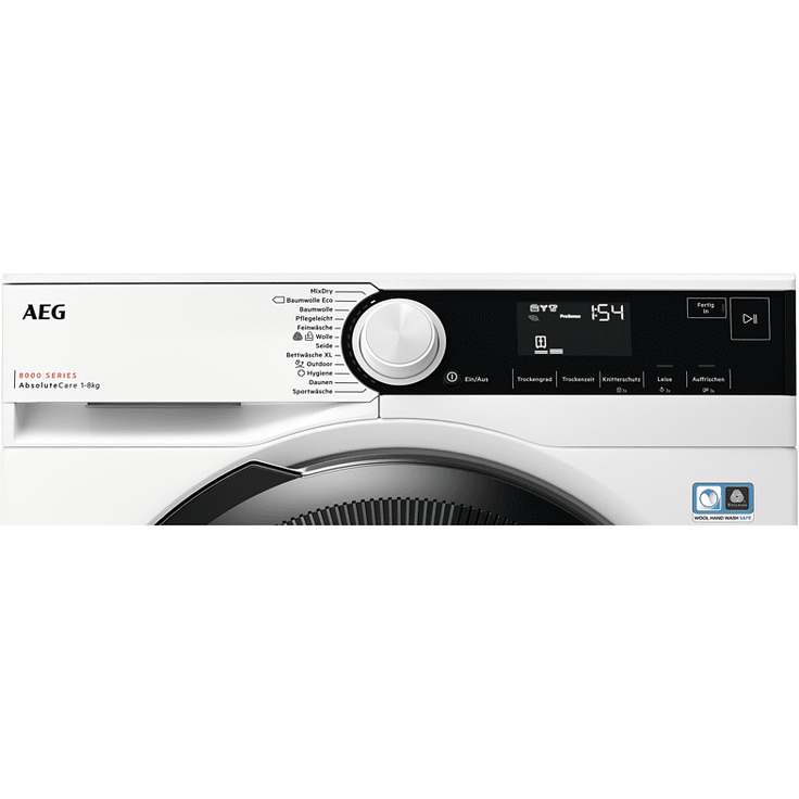 AEG TR8T70680 Serie 8000, Kondenstrockner, A+++, Fassungsvermögen 8 kg, Standgerät, Breite 59,6 cm, ProTex Schontrommel, weiß – Bild 2
