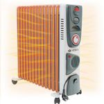 VESKA Heizkörper Ölradiator 2900W Mobile Elektroheizung Elektro Öl Radiator mit 24h Timer, Heizlüfter, Thermostatregler, Abschaltautomatik, Überhitzungsschutz 2500-2900 Watt, Heizlüfter