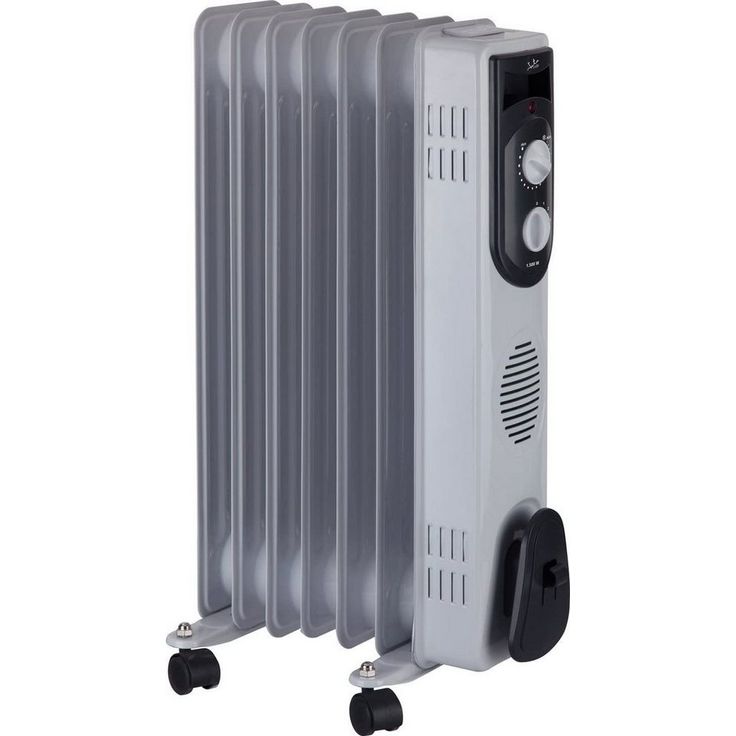 JUNG Ölradiator JATA R107 - Elektrische Heizung mit Thermostat - mobile Elektroheizung 1500W, 7 Heiz-Lamellen, Energiesparend, Ölradiator für Räume bis 20qm², Überhitzungsschutz, leichtes Gewicht, mobiles Heizgerät, aus hochwertigem Stahl gefertigt, Elektr