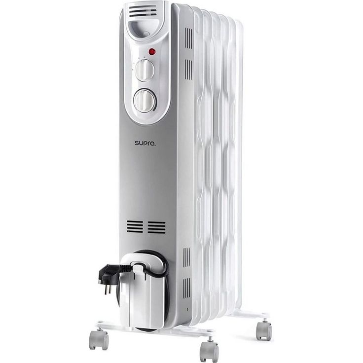 JUNG Ölradiator SUPRA ORSO15 - Elektrische Heizung mit Thermostat - mobile Elektroheizung 1500W, 7 Heiz-Lamellen, Energiesparend, Ölradiator für Räume bis 30qm, Überhitzungsschutz, leichtes Gewicht, mobiles Heizgerät, Kabelaufwicklung, mobil dank 4 Leichtl