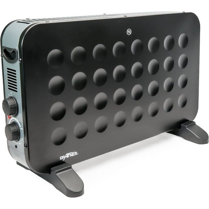 Grafner Konvektor Konvektor elektro Heizung 2000 Watt Heizgerät matt schwarz, 2000 W, Thermostat, 3 Heizstufen, Energiesparende Umwälztechnik, Konvektor