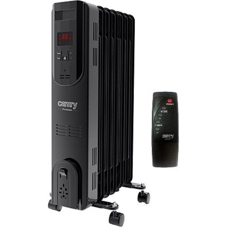JUNG Ölradiator CAMRY CR7812 - elektrische Heizung mit Thermostat & Fernbedienung - mobile Elektroheizung 1500W, 7 Heiz-Lamellen, Energiesparend, Ölradiator für Räume bis 20qm, Überhitzungsschutz, leichtes Gewicht, mobiles Heizgerät, Kabelaufwicklung, mobi