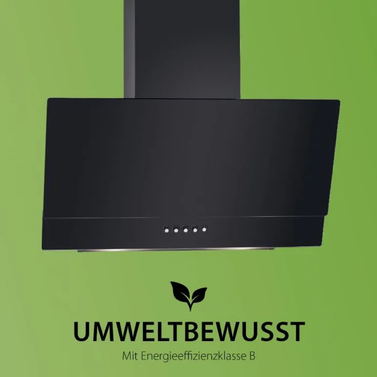 Bomann DU 7607 G Wandhaube, Wandmontage, 3 Stufen, Breite 60 cm, Tiefe 26,3 cm, Aluminium-Dunstfilter, schwarz – Bild 3