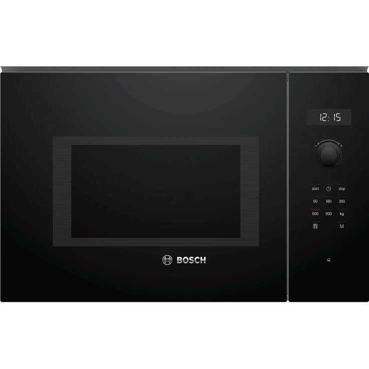 Bosch BFL554MB0 Mikrowelle, Einbaugerät, 25 Liter Garraum, 900 Watt, Memoryfunktion, Gewichtsautomatik, 7 Automatik-Programme, schwarz – Bild 1