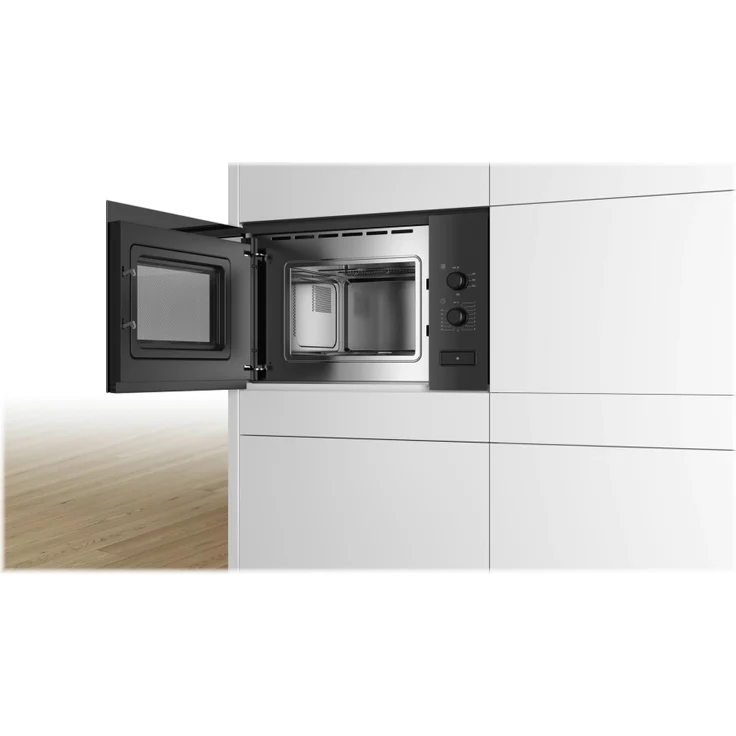 Bosch Serie 4 BFL520MB0 Mikrowelle, Einbaugerät, 20 l Garraum, 800 W, Drehregler, schwarz – Bild 1
