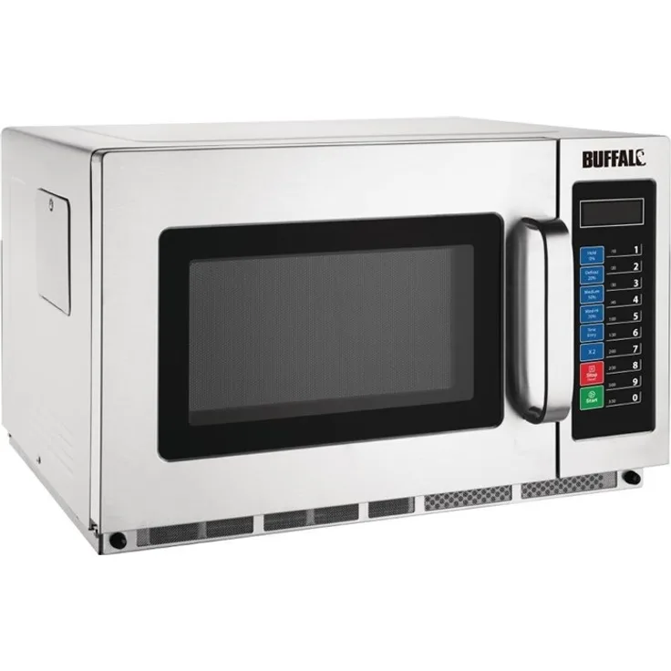 Buffalo FE142 professionelle Mikrowelle, programmierbar, 34L Garraum, 1800W, Edelstahlkonstruktion, silber