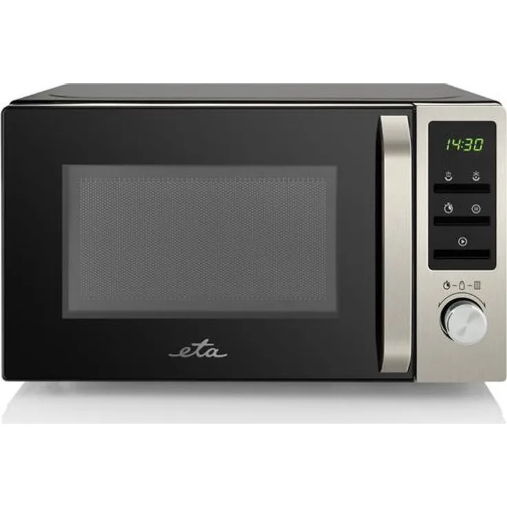 ETA ETA220990000 Mirello Mikrowelle mit Grill, Standgerät, 700 Watt, 20 Liter Garraum, silber, schwarz