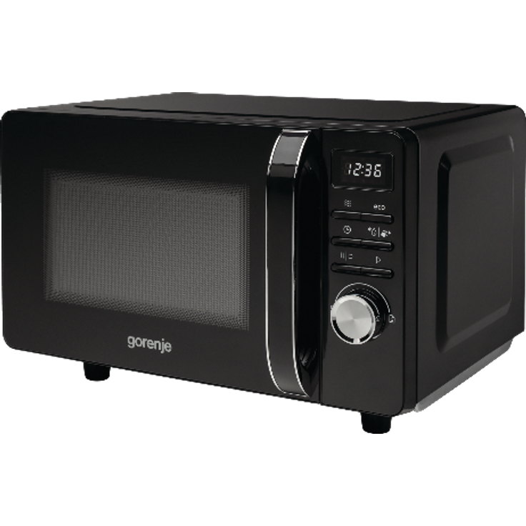 Gorenje MO 20 S 4 BC Mikrowelle, Standgerät, 20 Liter Garraum, Drehregler, Tasten LED-Display, schwarz