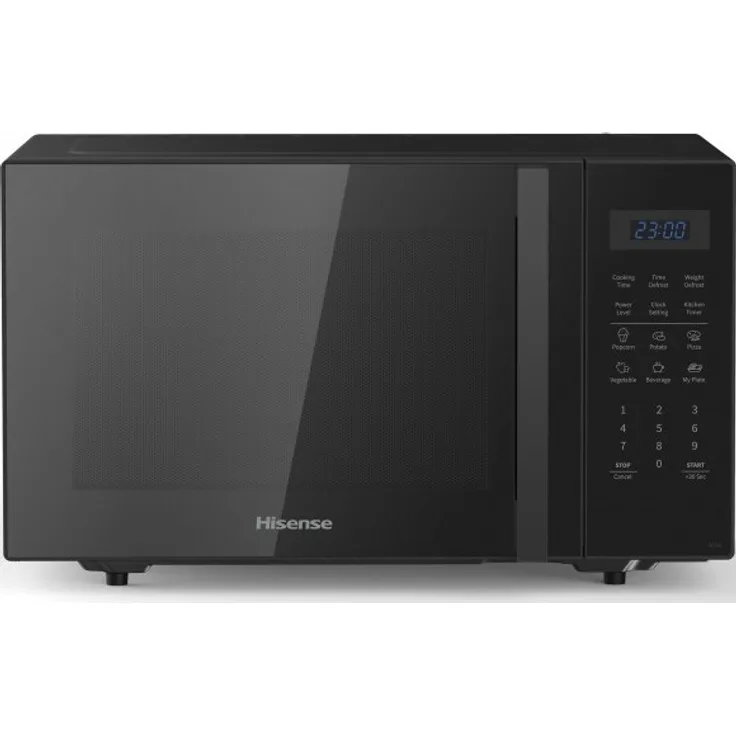 Hisense H25MOBS7H Mikrowelle, Standgerät, 25 Liter, 900 Watt, 6 Programme, schwarz