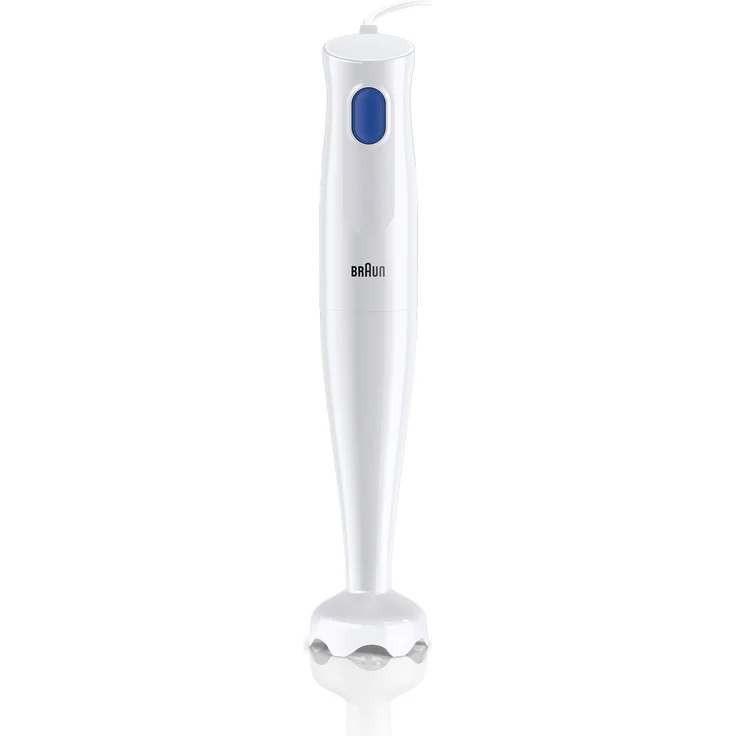 Braun MQ10.000P Stabmixer, 450 Watt, 1 Geschwindigkeit, EasyTwist System, Kunststoff-Fuß, weiß, blau – Bild 1