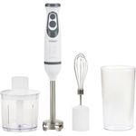 Domo DO1089M Stabmixer, 600W, variabler Geschwindigkeitskontrolle, inkl. Messbecher, Schneebesenaufsatz, Zerkleinereraufsatz, weiß