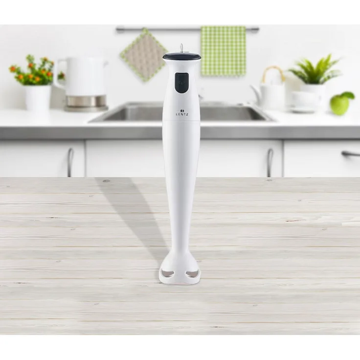 Michelino Stabmixer mit breitem Pürierkopf, 150 Watt, 1 Geschwindigkeit, Kunststoff, weiß