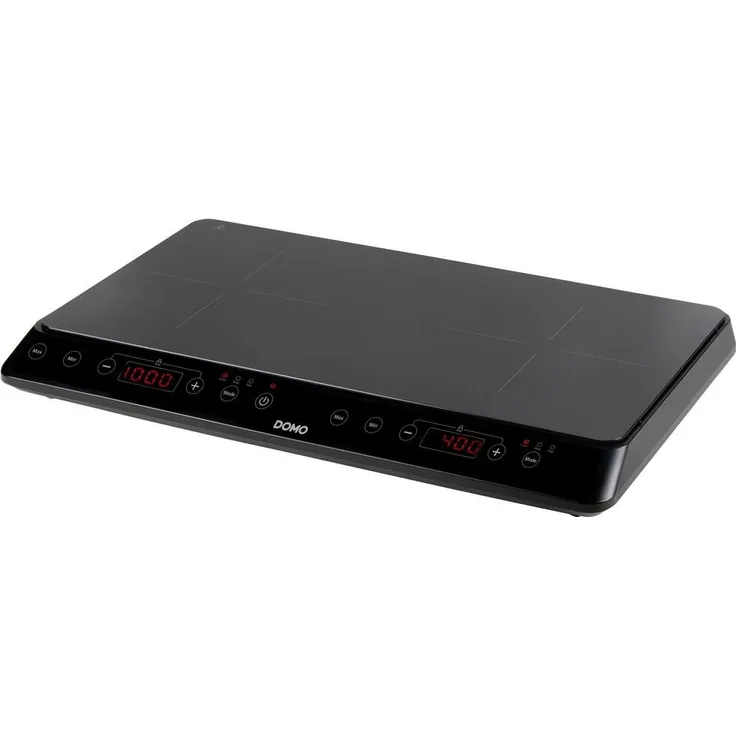 Domo DO338IP Induktionskochplatte, Betriebsart elektrisch, 2 Zonen, Breite 33,8 cm, Display + Timerfunktion, schwarz