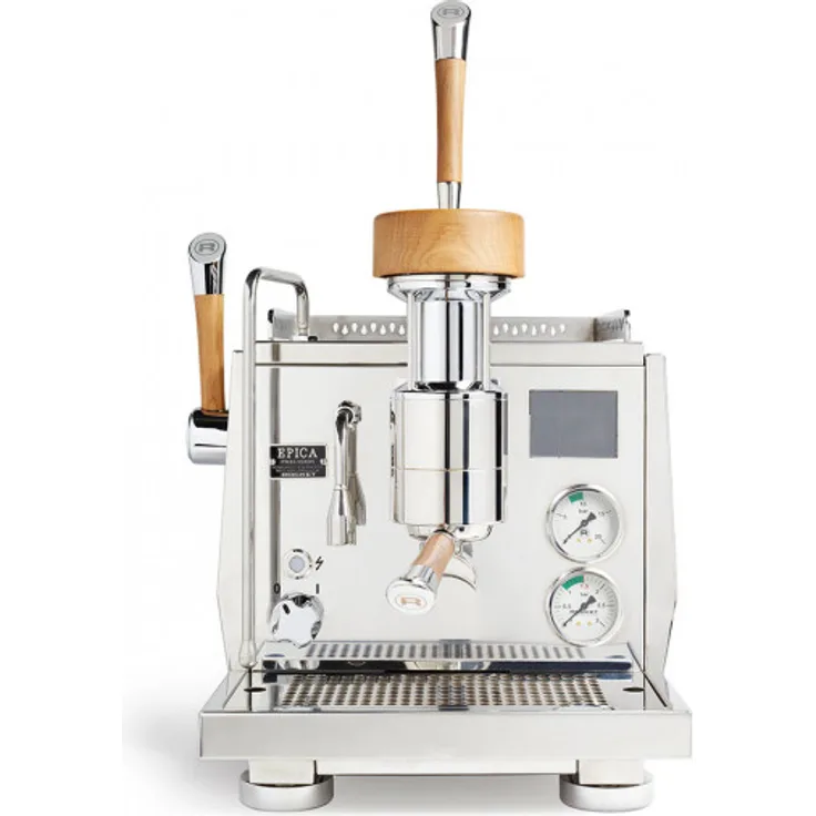 Rocket Espresso Epica Siebträgermaschine Dualboiler Edelstahl mit Walnussholzgriffen