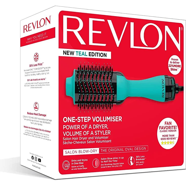 Revlon RVDR5222TE Salon One-Step Aquamarin Warmluftbürste, 1160 Watt, Kaltstufe, Ionen-Technologie, türkis – Bild 3