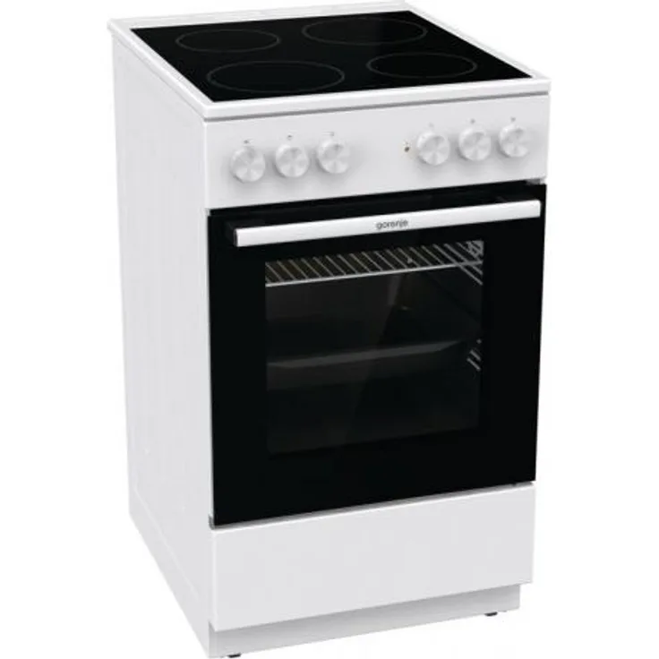 Gorenje GEC5A21WG Standherd, inklusive Glaskeramikkochfeld, Standgerät, Energieeffizienzklasse A, Volumen 74 l, Breite 50 cm, groß (ab 65 l), 4 Zonen, weiß