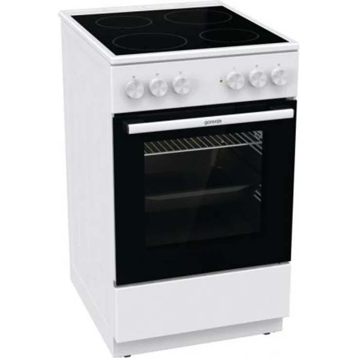 Gorenje GEC5A21WG Standherd, inklusive Glaskeramikkochfeld, Standgerät, Energieeffizienzklasse A, Volumen 74 l, Breite 50 cm, groß (ab 65 l), 4 Zonen, weiß – Bild 1