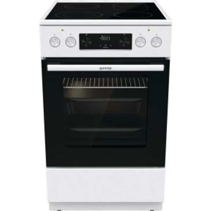 Gorenje GECS5C60WPA Standherd, inklusive Glaskeramikkochfeld, Standgerät, Energieeffizienzklasse A, Volumen 70 l, Breite 50 cm, groß (ab 65 l), Selbstreinigung Katalyse, 4 Zonen, weiß – Bild 1