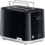 Braun HT1010BK 2-Schlitz-Toaster, 900W, inkl. Brötchenaufsatz, Auftaufunktion, Aufwärmfunktion, Kunststoff, schwarz