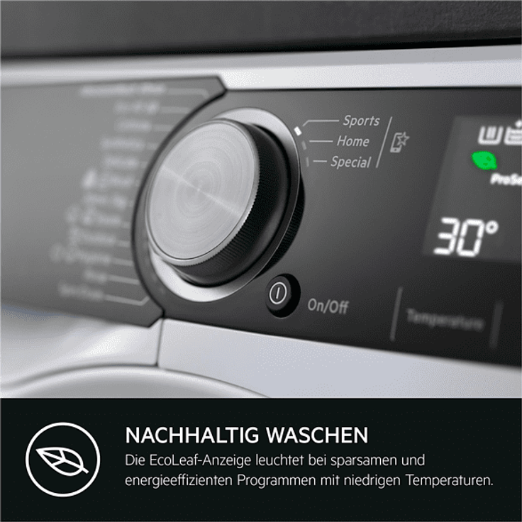 AEG LR7A70490, Frontlader-Waschmaschine, A, Fassungsvermögen 9 kg, Standgerät, Breite 60 cm – Bild 3