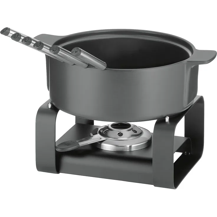 Kela Roman Käsefondue-Set, für 5 Personen, inkl. 5 Gabeln, schwarz