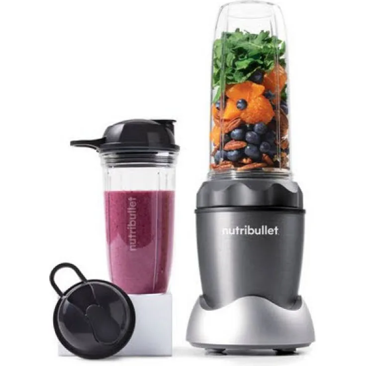 NutriBullet NB100DG Smoothiemaker, 1000 W, Standmixer, Multifunktionsmixer inkl. 2 To-Go Trinkbecher, dunkelgrau