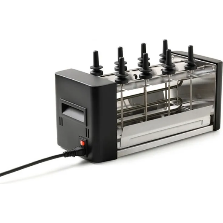 Stöckli easyGrill 0051.02 Tischgrill, 1000 Watt, für 4-5 Personen, Drehspießfunktion, inkl. 8 Mini-Drehspieße, Kunststoff, Edelstahl, anthrazit