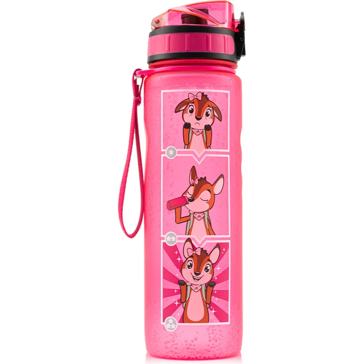 Lyseren Kindertrinkflasche 600 ml Trinkskala auslaufsicher Fruchtfilter Pink – Bild 1
