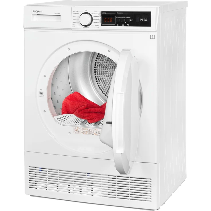 Exquisit TK810-060 weiss, Wärmepumpentrockner, B, Fassungsvermögen 8 kg, Standgerät, Breite 59,6 cm – Bild 3