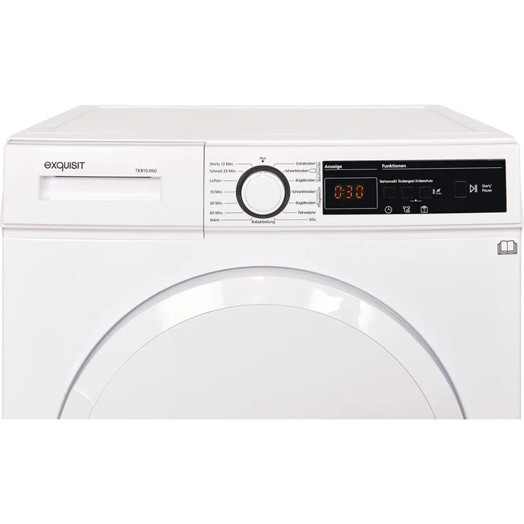 Exquisit TK810-060 weiss, Wärmepumpentrockner, B, Fassungsvermögen 8 kg, Standgerät, Breite 59,6 cm – Bild 7