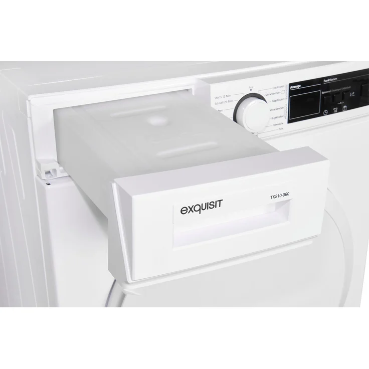 Exquisit TK810-060 weiss, Wärmepumpentrockner, B, Fassungsvermögen 8 kg, Standgerät, Breite 59,6 cm – Bild 8