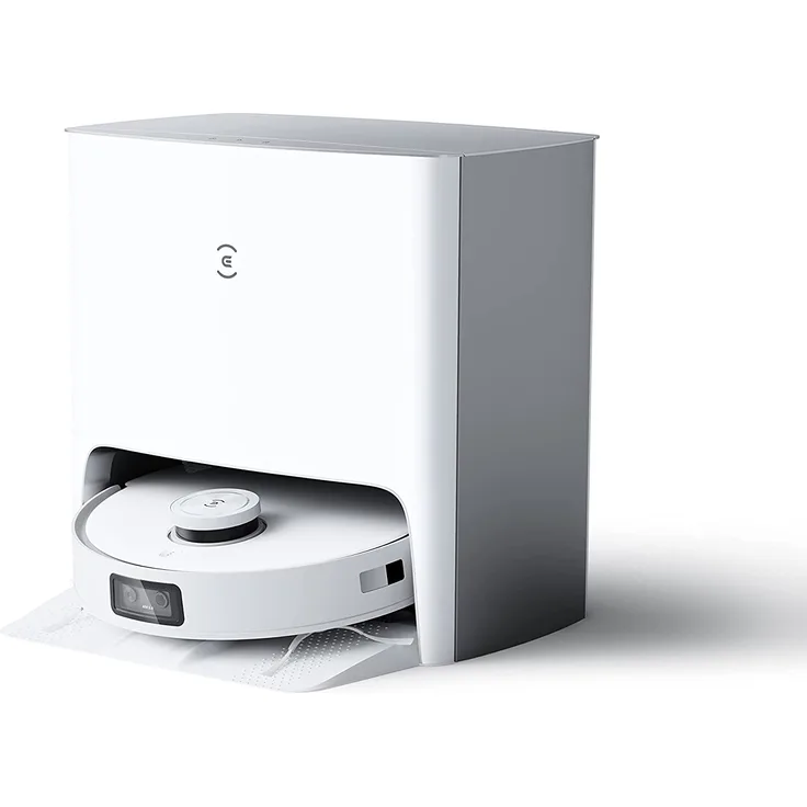 Ecovacs Deebot T10 Turbo Saugroboter mit Wischfunktion und Absaugstation, 150 min Akkubetrieb, 3000 Pa Saugleistung, weiß