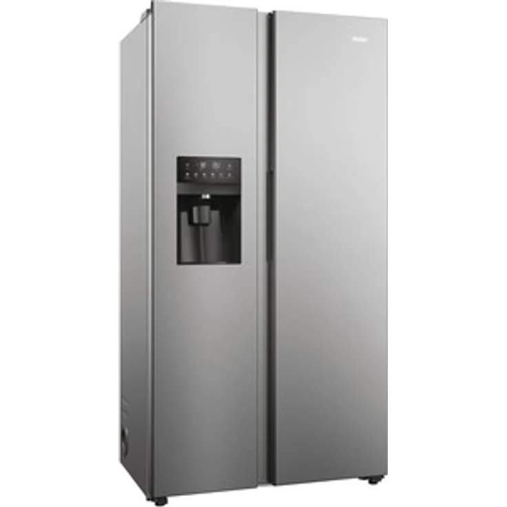 Haier HSR5918DIMP Side-by-Side-Kühlschrank, freistehend, edelstahl, NoFrost, Energieklasse D – Bild 1