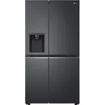 LG GSLV71MCTD Side-by-Side-Kühlschrank, freistehend, matt schwarz, NoFrost, Eis-, Crushed Ice- und Wasserspender, Interner Wassertank, DoorCooling+, Breite 91 cm