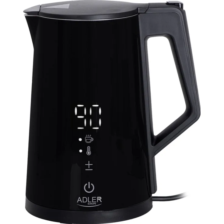 Adler AD 1345 Wasserkocher, 2200 Watt, 1,7 Liter, Temperaturregulierung, LED-Anzeige, schwarz