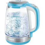Sencor SWK2192BL Glas-Wasserkocher, 2200 Watt, 2 Liter, Temperatureinstellung, Kontrollleuchte, Abschaltautomatik, blau