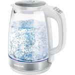 Sencor SWK2190WH Glas-Wasserkocher, 2200 Watt, 2 Liter, Temperatureinstellung, Kontrollleuchte, Abschaltautomatik, weiß
