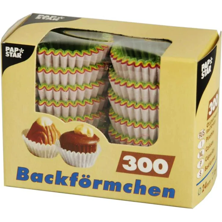 Papstar Mini Backförmchen Pralinenförmchen farbig sortiert 300 Stück