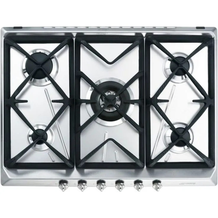 Smeg SRV576GH5 Gaskochfeld, Einbaugerät, Breite 68,5 cm, 5 Kochstellen, edelstahl