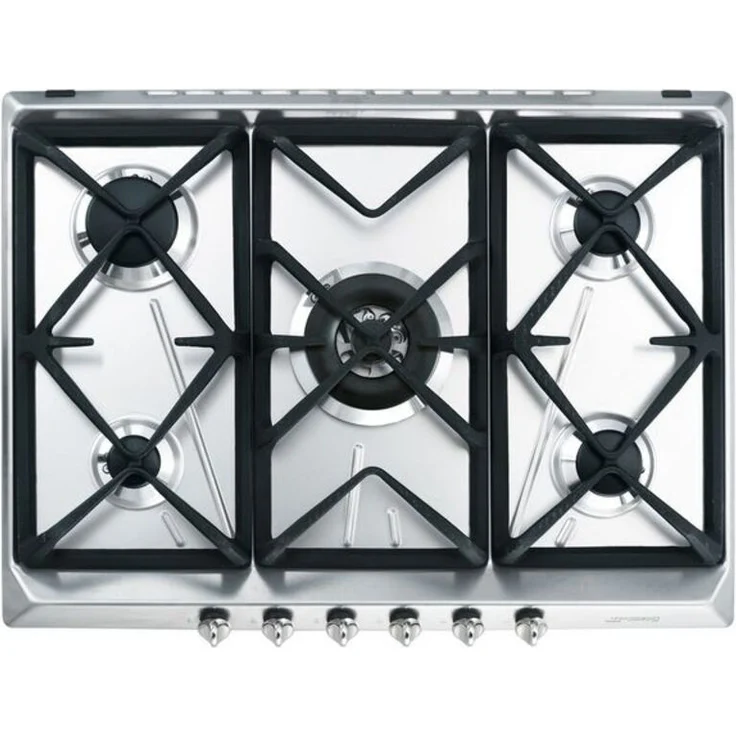Smeg SRV576GH5 Gaskochfeld, Einbaugerät, Breite 68,5 cm, 5 Kochstellen, edelstahl