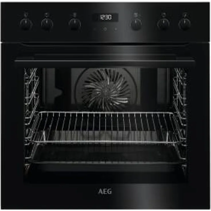 AEG EES 435020 B Einbauherd, Einbaugerät, Energieeffizienzklasse A+, Garraum 71 l, Breite 60 cm, groß (ab 65 l), schwarz