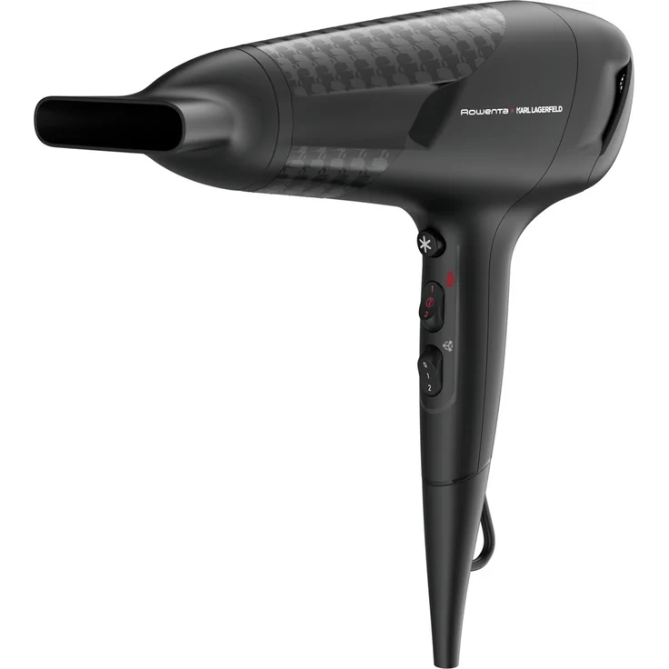 Rowenta CV581LF0 Studio Dry Karl Lagerfeld Haartrockner, 3 Temperatur- und 2 Gebläsestufen, 2100 Watt, DC-Motor, schwarz – Bild 1