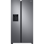 Samsung RS6GA884CS9/EG Side-by-Side-Kühlschrank, freistehend, Edelstahllook, Wasser- und Eiswürfelspender, Festwasseranschluss, WLAN, Breite 91.2 cm, Energieklasse C