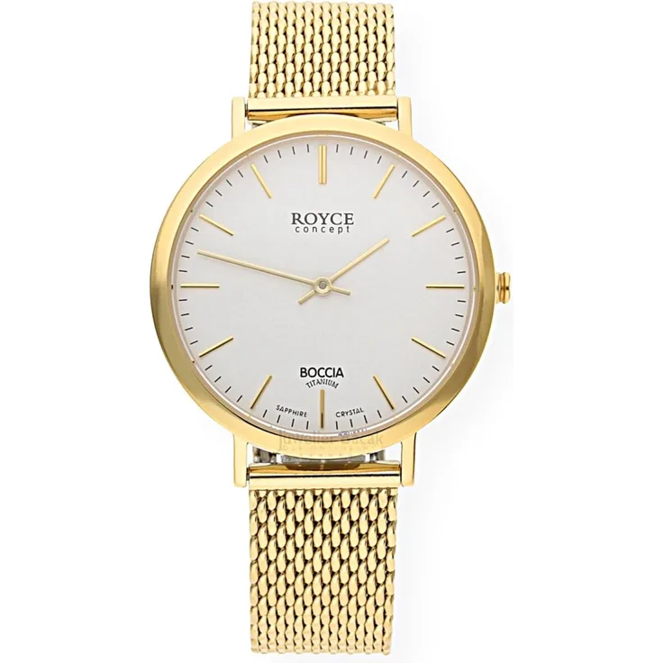 Boccia Damenarmbanduhr Titan vergoldet Royce 3590-11