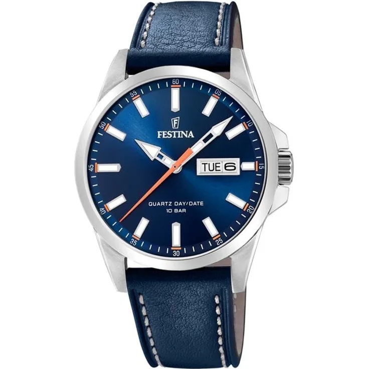Festina Herrenuhr F20358/3 Leder blau