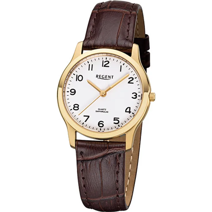 Regent Damenarmbanduhr Edelstahl 7998.45.19 Leder F1075