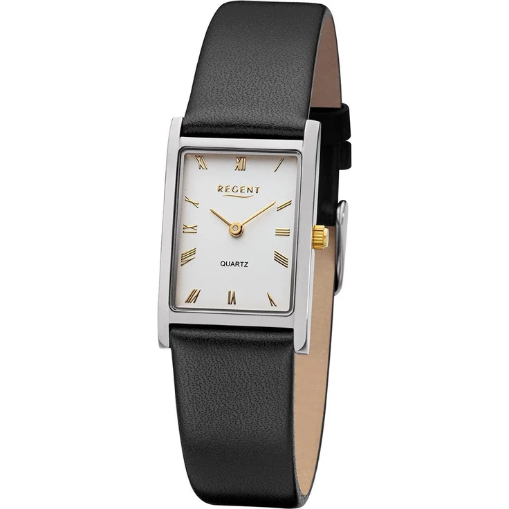 Regent Damenarmbanduhr F-1301 Leder schwarz – Bild 1